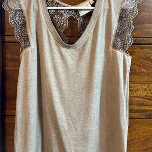 Dantelle Charcoal Lace Detail Top